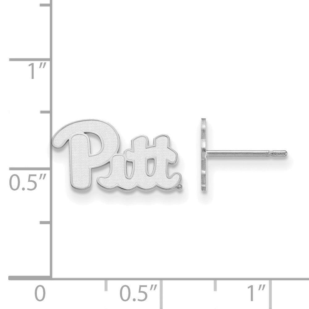Sterlingsilber Rhodiniert Logoart University Of Pittsburgh Extra Klein Ohrstecker