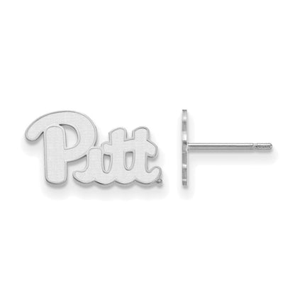 10K Weißgold Logoart University Of Pittsburgh Extra Klein Ohrstecker