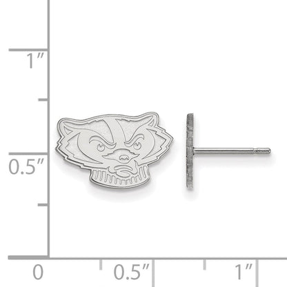 Sterlingsilber Rhodiniert Logoart University Of Wisconsin Badger Extra Klein Ohrstecker
