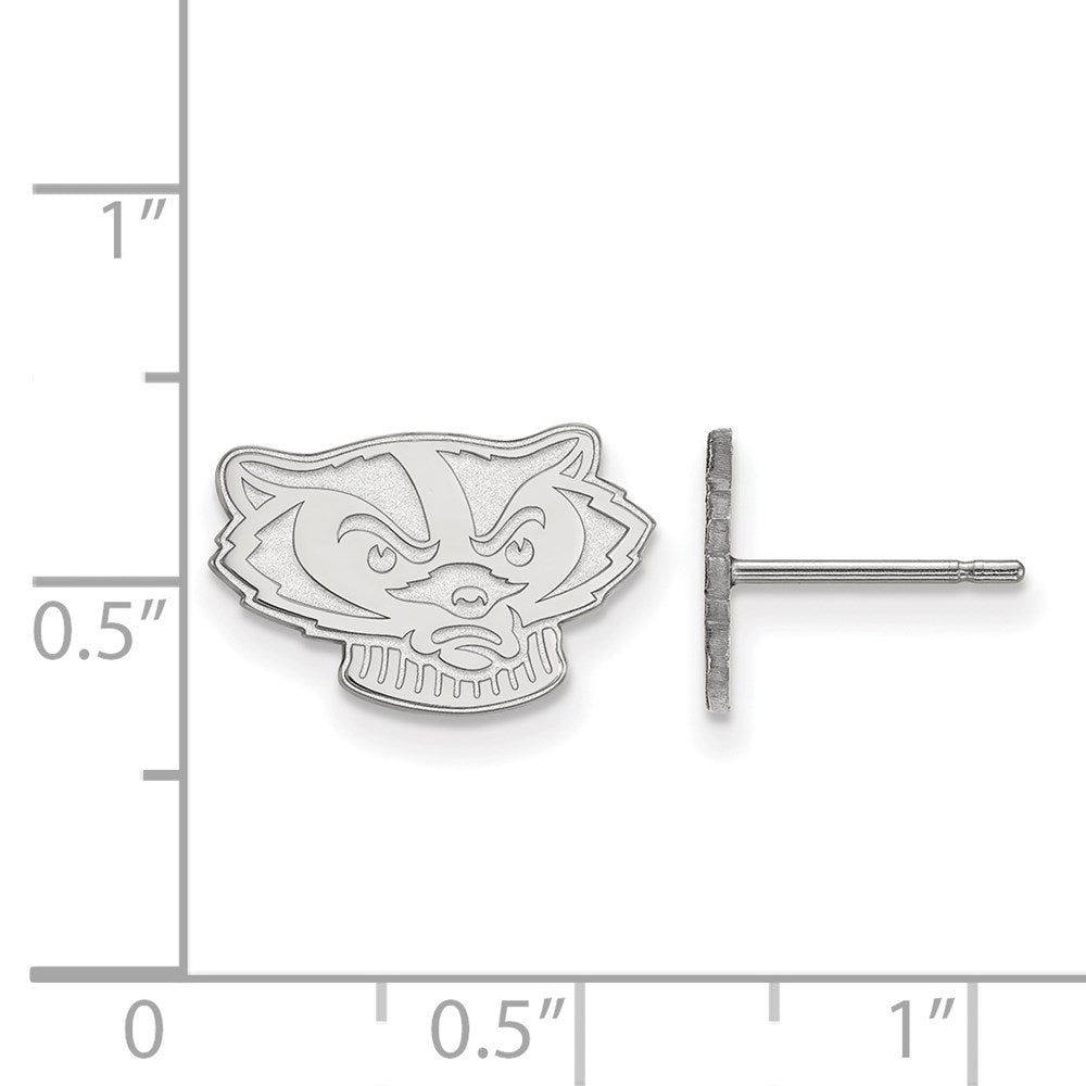 10K Weißgold Logoart University Of Wisconsin Badger Extra Klein Ohrstecker