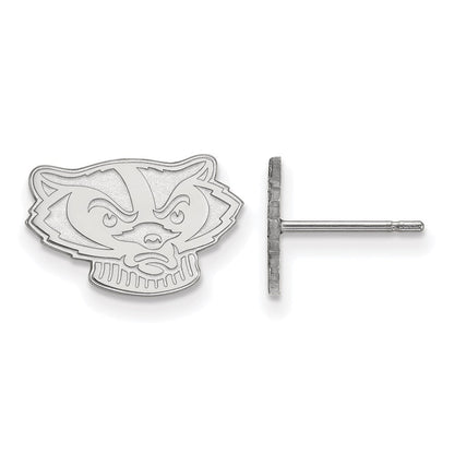Sterlingsilber Rhodiniert Logoart University Of Wisconsin Badger Extra Klein Ohrstecker