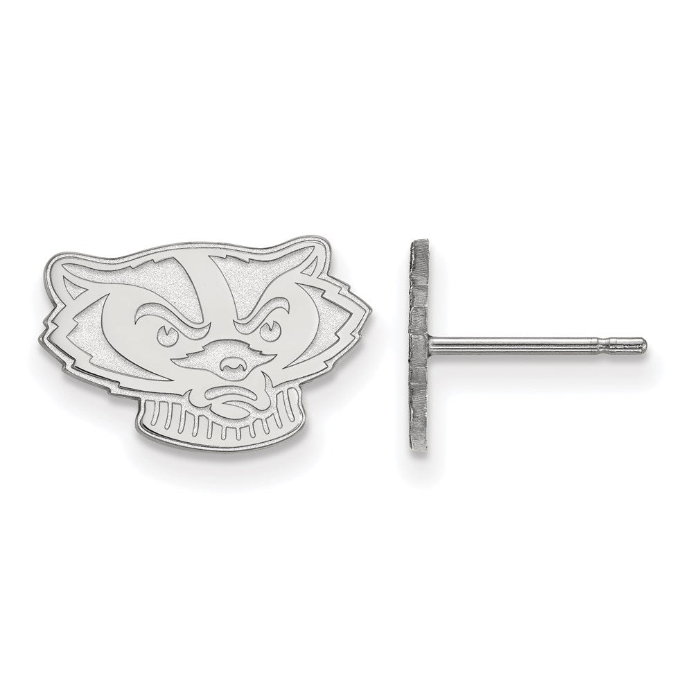 10K Weißgold Logoart University Of Wisconsin Badger Extra Klein Ohrstecker