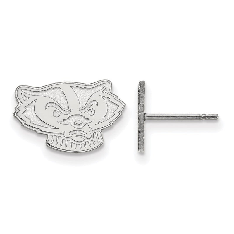 10K Weißgold Logoart University Of Wisconsin Badger Extra Klein Ohrstecker