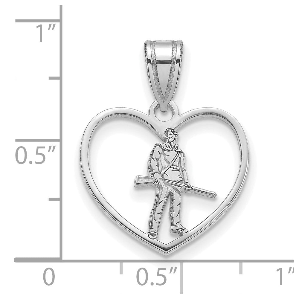 Sterlingsilber Rhodiniert Logoart West Virginia University Mountaineer Herz Anhänger