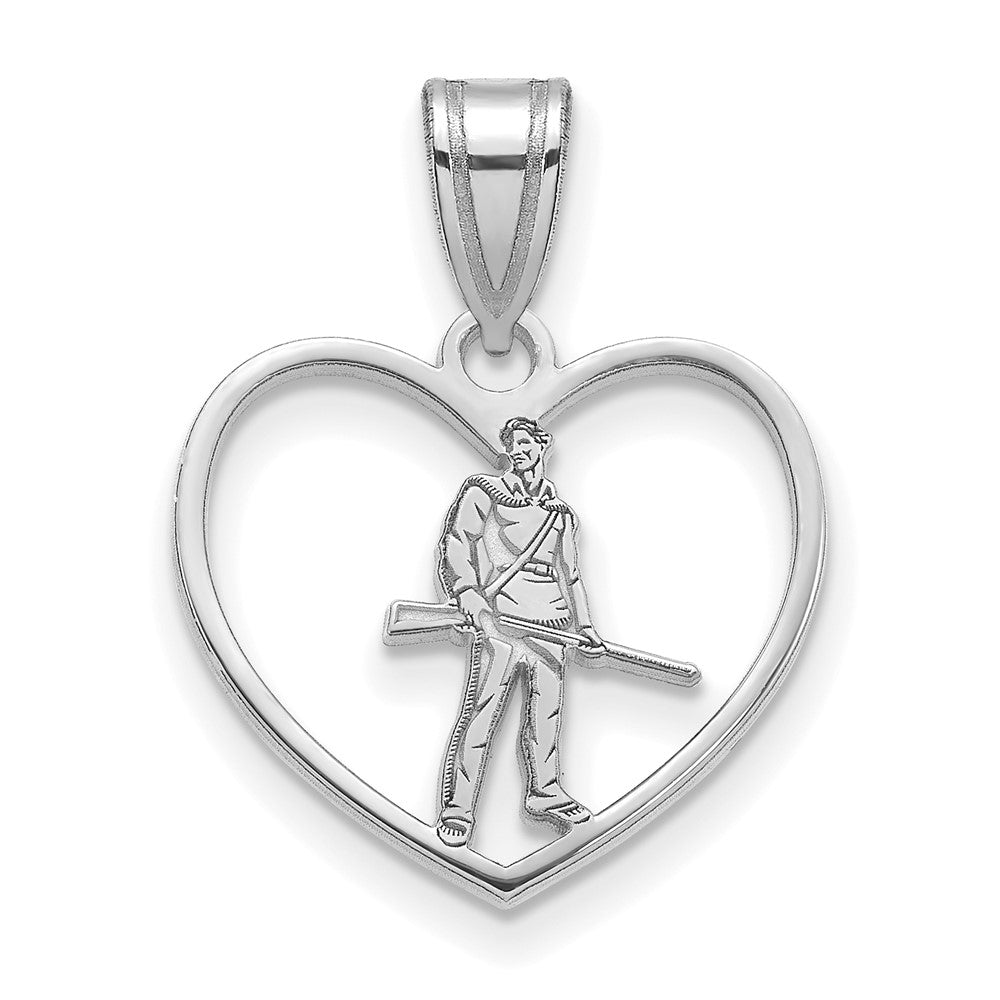 Sterlingsilber Rhodiniert Logoart West Virginia University Mountaineer Herz Anhänger