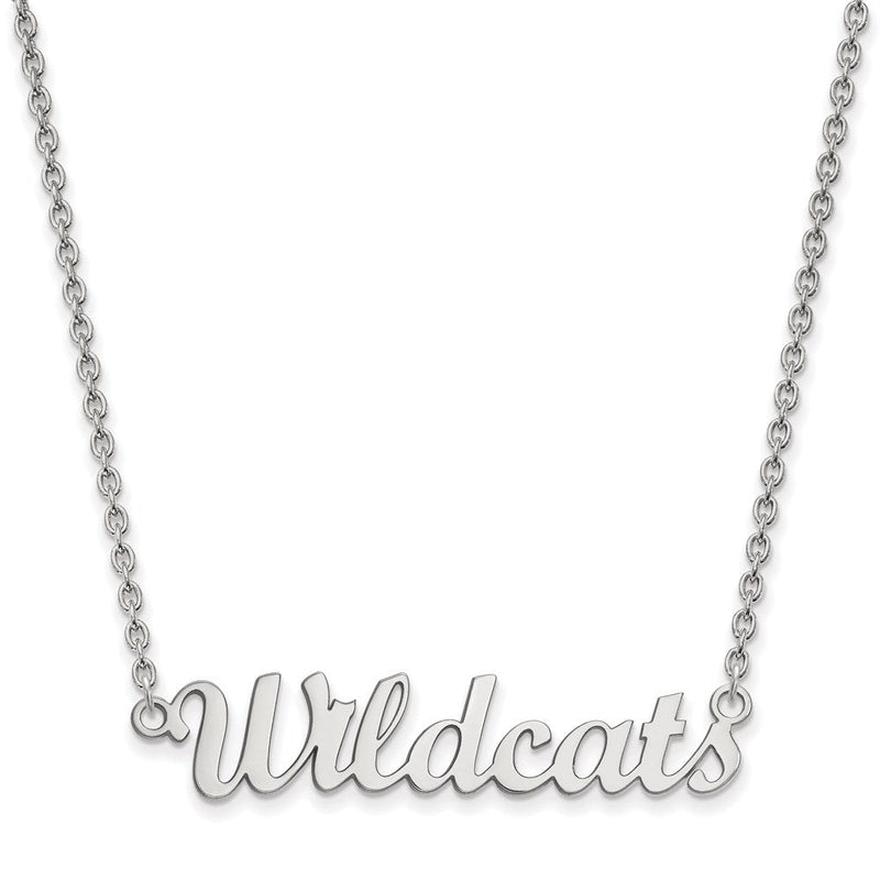 Sterlingsilber Rhodiniert Logoart Kansas State University Wildcats Schreibschrift Mittel Anhänger 18 Zoll Halskette