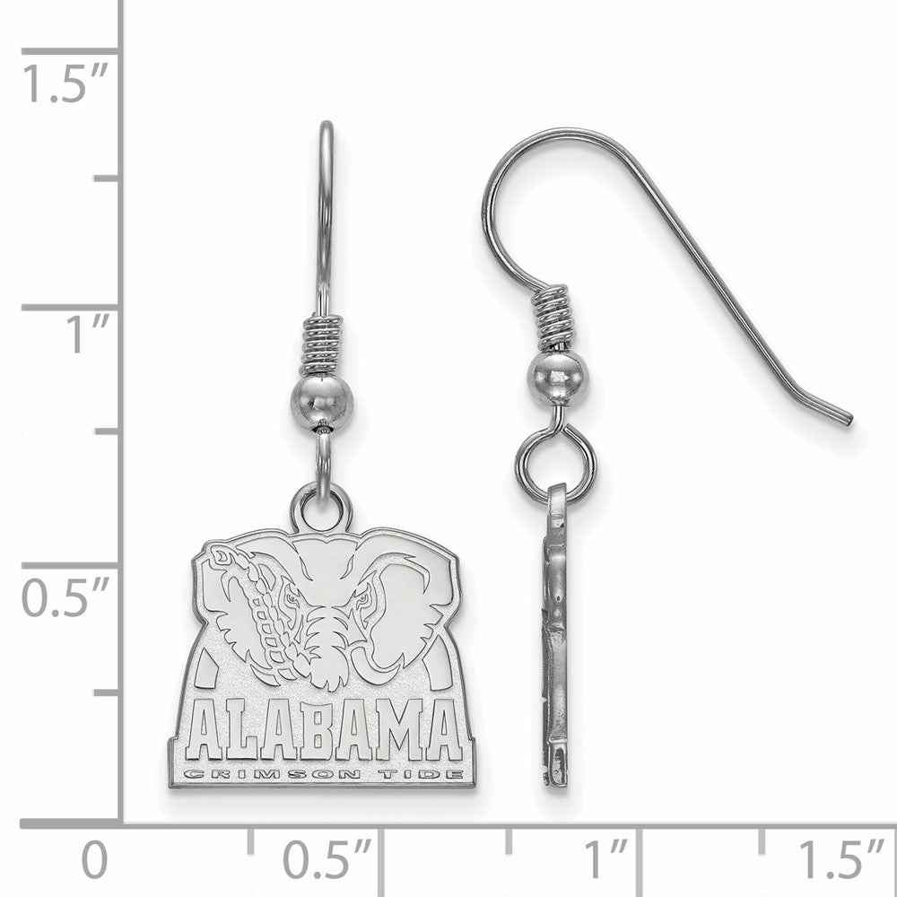 Sterlingsilber Rhodiniert Logoart University Of Alabama Elefant Klein Hängend Draht Ohrringe