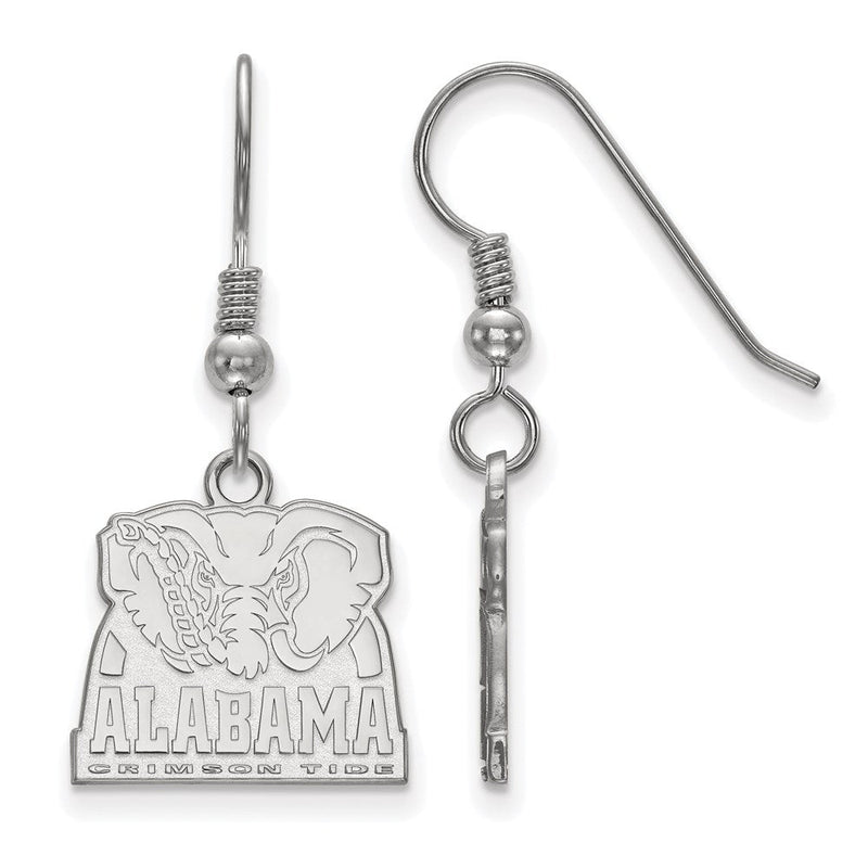 Sterlingsilber Rhodiniert Logoart University Of Alabama Elefant Klein Hängend Draht Ohrringe