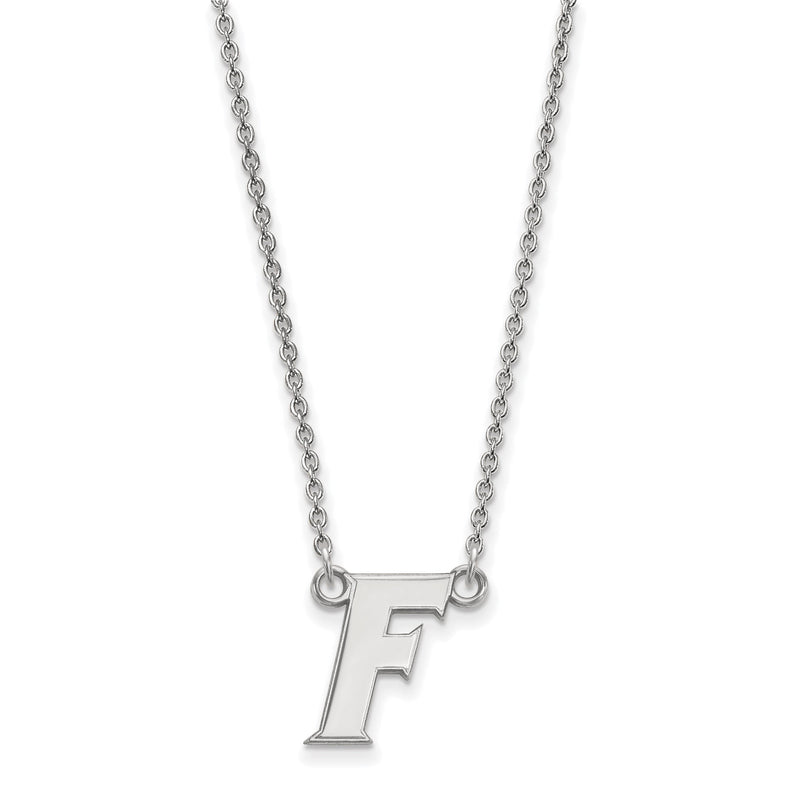 10K Weißgold Logoart University Of Florida Buchstabe F Klein Anhänger 18 Zoll Halskette