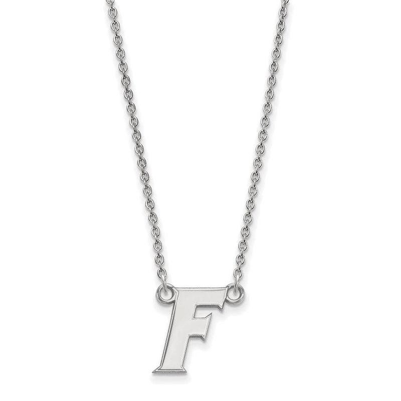 Sterlingsilber Rhodiniert Logoart University Of Florida Buchstabe F Klein Anhänger 18 Zoll Halskette