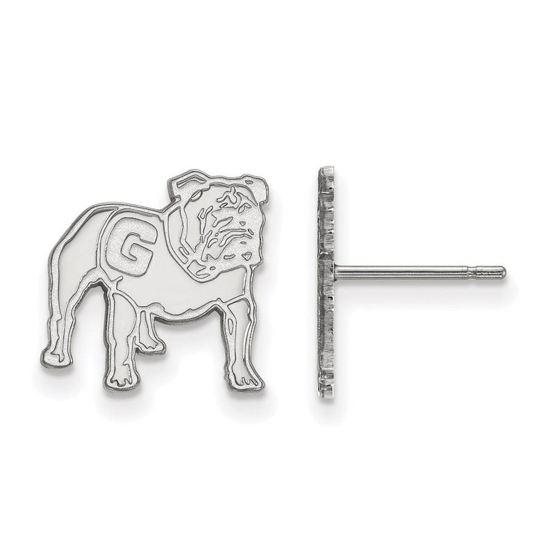 10K Weißgold Logoart University Of Georgia Bulldog Klein Ohrstecker