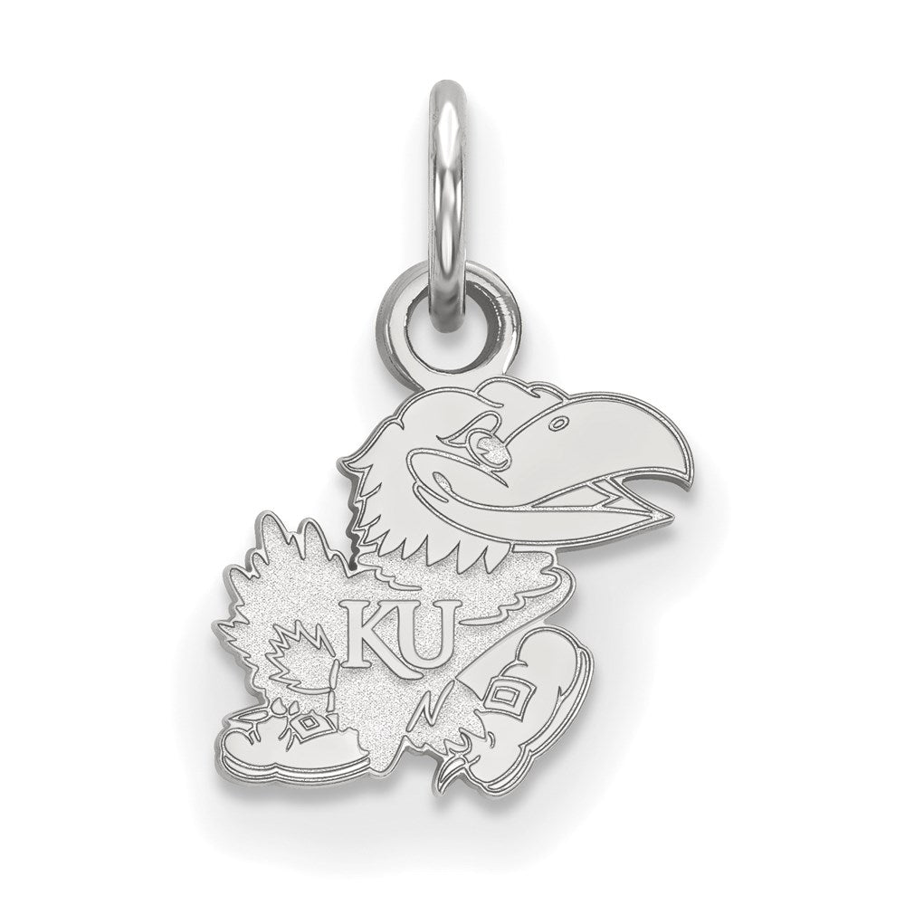 Sterlingsilber Rhodiniert Logoart University Of Kansas Jayhawk Extra Klein Anhänger