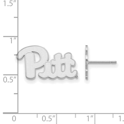 Sterlingsilber Rhodiniert Logoart University Of Pittsburgh Klein Ohrstecker