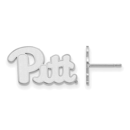 10K Weißgold Logoart University Of Pittsburgh Klein Ohrstecker