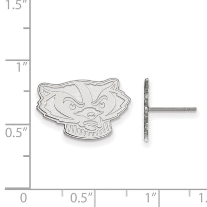 10K Weißgold Logoart University Of Wisconsin Badger Klein Ohrstecker
