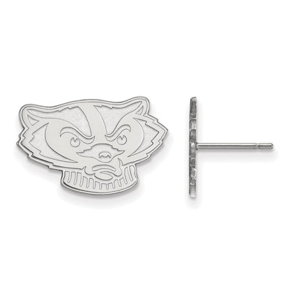 Sterlingsilber Rhodiniert Logoart University Of Wisconsin Badger Klein Ohrstecker