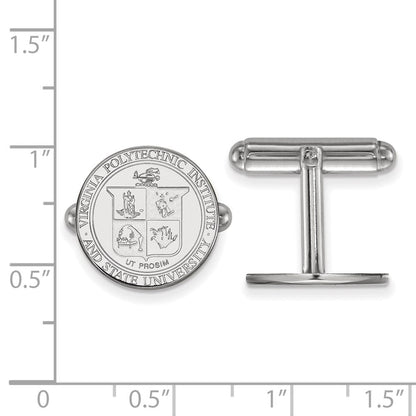 Sterlingsilber Rhodiniert Logoart Virginia Tech Wappen Manschette Knöpfe