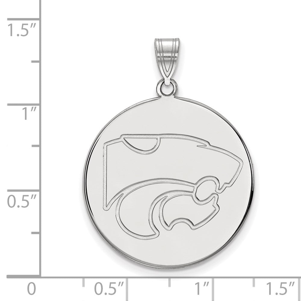 Sterlingsilber Rhodiniert Logoart Kansas State University Wildkatze Extra Groß Plättchen Anhänger