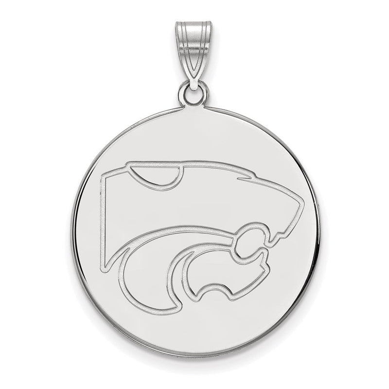 10K Weißgold Logoart Kansas State University Wildkatze Extra Groß Plättchen Anhänger