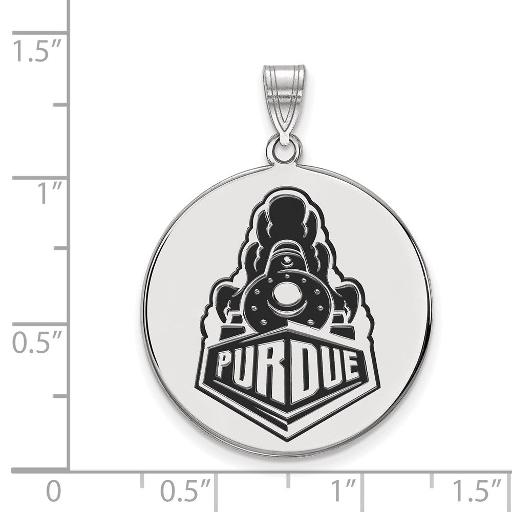 Sterlingsilber Rhodiniert Logoart Purdue University Boilermakers Zug Logo Extra Groß Emailliert Plättchen Anhänger