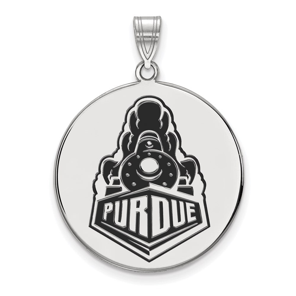 Sterlingsilber Rhodiniert Logoart Purdue University Boilermakers Zug Logo Extra Groß Emailliert Plättchen Anhänger