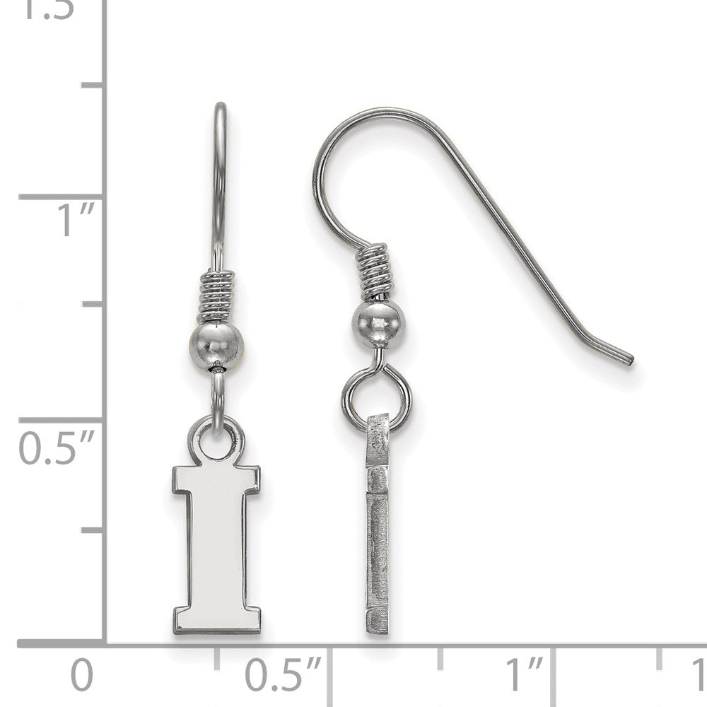Sterlingsilber Rhodiniert Logoart University Of Iowa Buchstabe I Extra Klein Hängend Draht Ohrringe