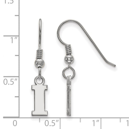 Sterlingsilber Rhodiniert Logoart University Of Iowa Buchstabe I Extra Klein Hängend Draht Ohrringe