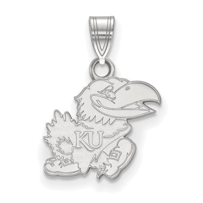Sterlingsilber Rhodiniert Logoart University Of Kansas Jayhawk Klein Anhänger