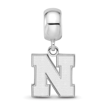 Sterlingsilber Rhodiniert Logoart University Of Nebraska Klein Hängend Perle