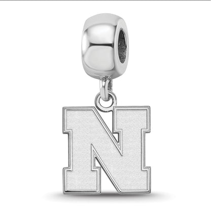 Sterlingsilber Rhodiniert Logoart University Of Nebraska Klein Hängend Perle