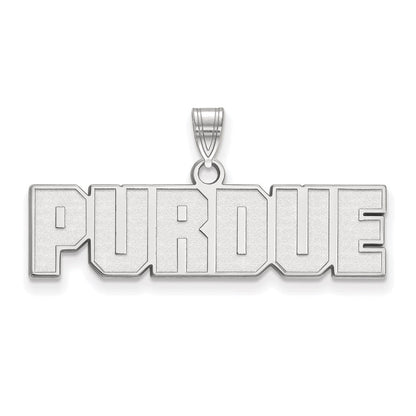 14K Weißgold Logoart Purdue University Block Type Klein Anhänger