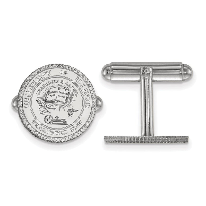 Sterlingsilber Rhodiniert Logoart University Of Illinois Wappen Manschette Knöpfe