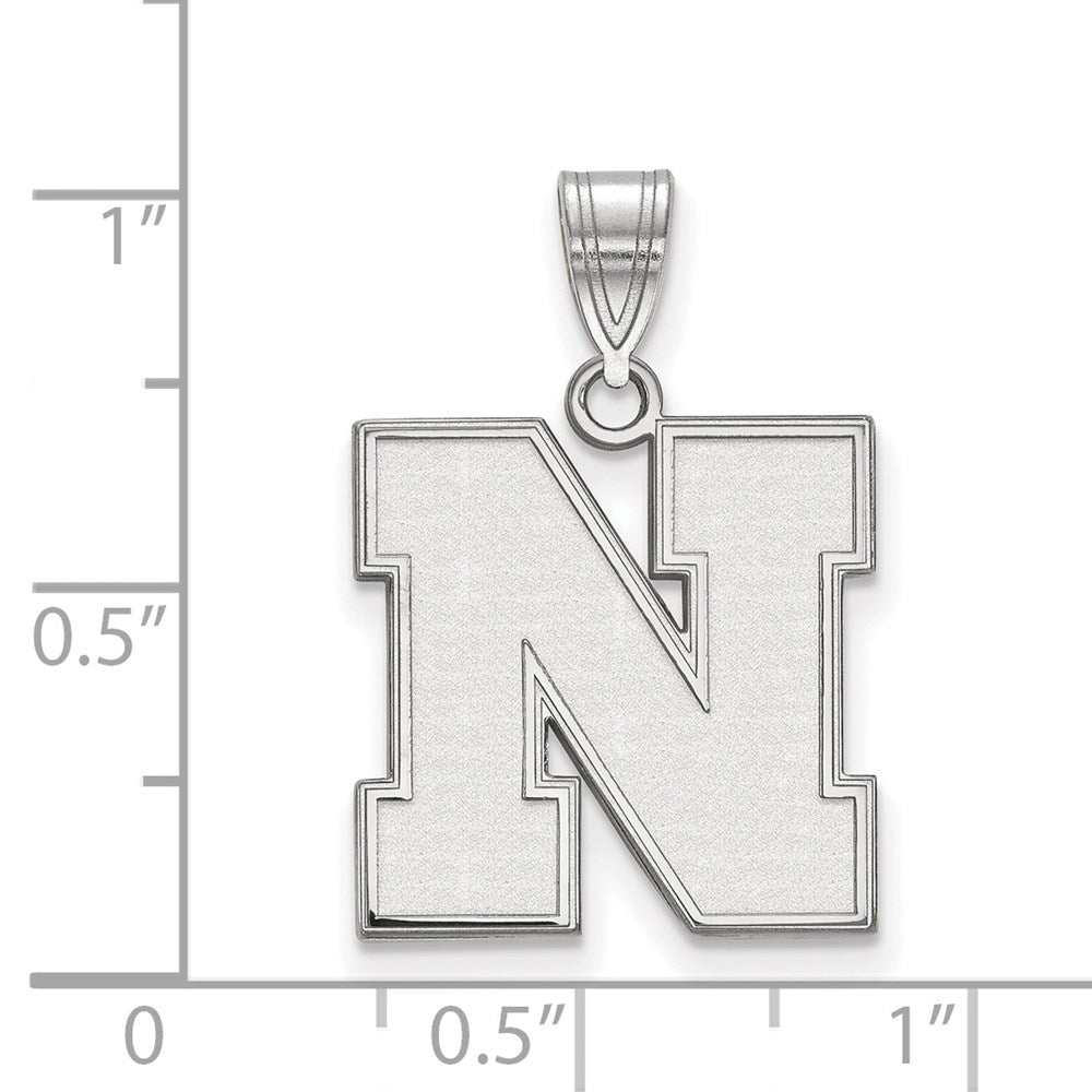Sterlingsilber Rhodiniert Logoart University Of Nebraska Buchstabe N Mittel Anhänger