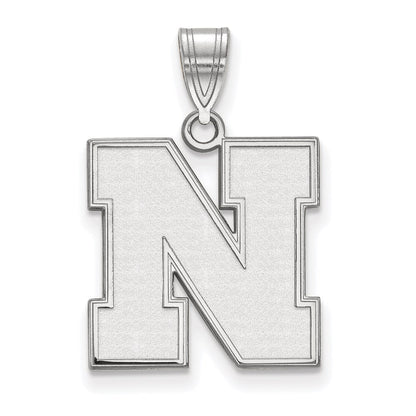 Sterlingsilber Rhodiniert Logoart University Of Nebraska Buchstabe N Mittel Anhänger