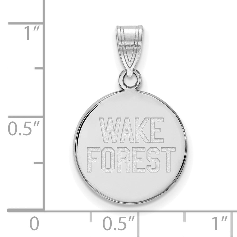Sterlingsilber Rhodiniert Logoart Wake Forest University W F Deacon Mittel Plättchen Anhänger
