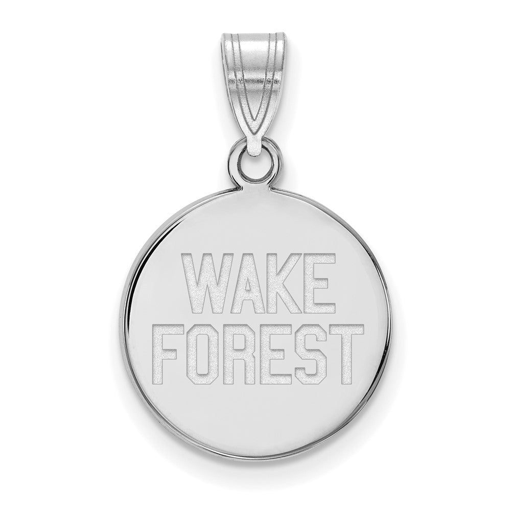 Sterlingsilber Rhodiniert Logoart Wake Forest University W F Deacon Mittel Plättchen Anhänger