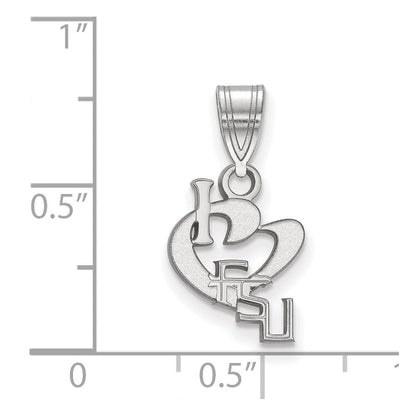 Sterlingsilber Rhodiniert Logoart Florida State University Klein I Herz F S U Anhänger