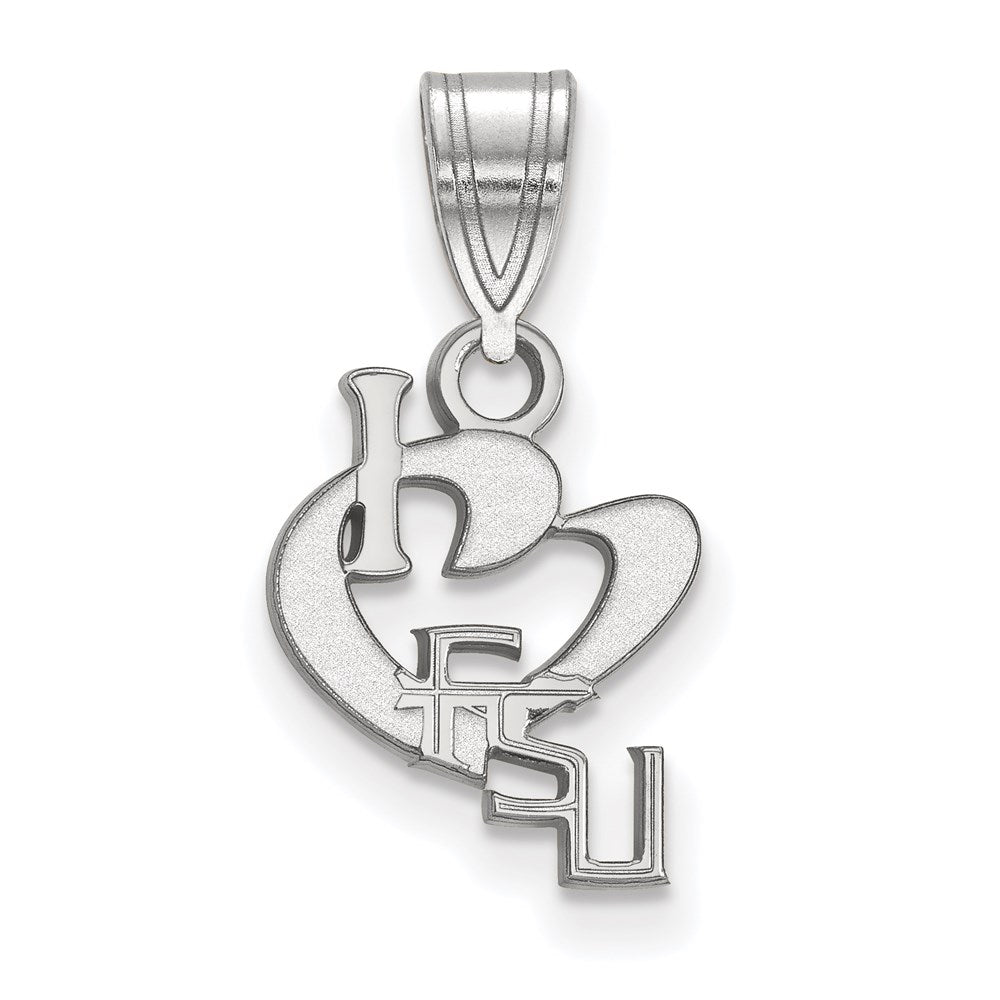 Sterlingsilber Rhodiniert Logoart Florida State University Klein I Herz F S U Anhänger