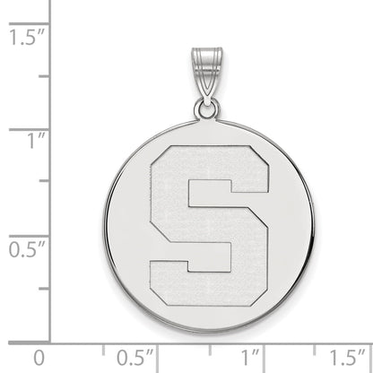 Sterlingsilber Rhodiniert Logoart Michigan State University Buchstabe S Extra Groß Plättchen Anhänger