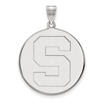Sterlingsilber Rhodiniert Logoart Michigan State University Buchstabe S Extra Groß Plättchen Anhänger