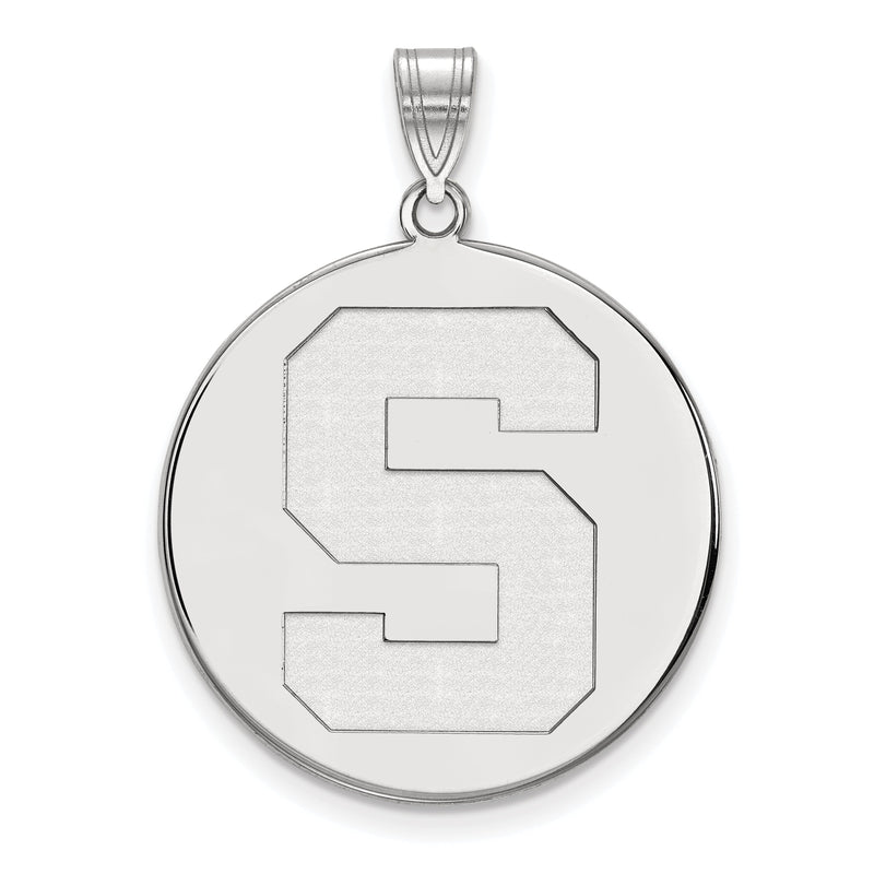 Sterlingsilber Rhodiniert Logoart Michigan State University Buchstabe S Extra Groß Plättchen Anhänger