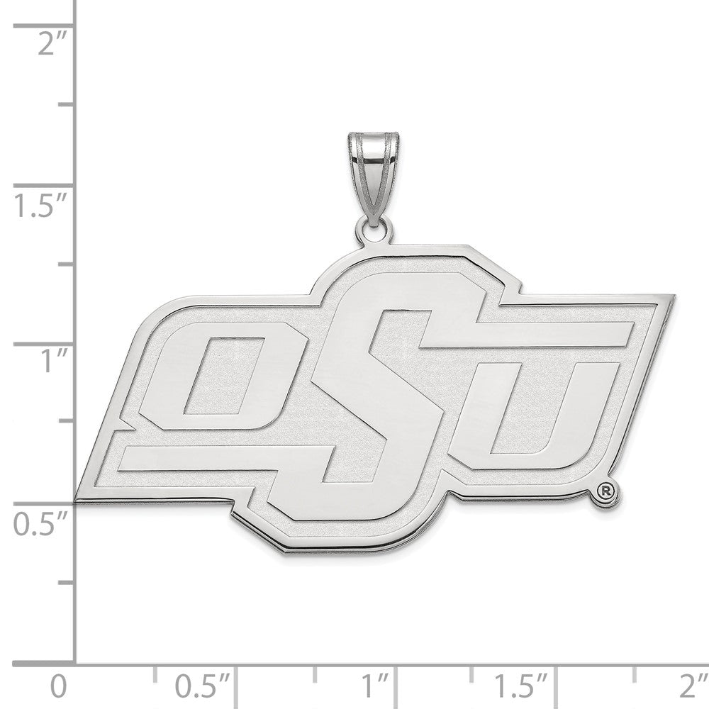 Sterlingsilber Rhodiniert Logoart Oklahoma State University O S U Extra Groß Anhänger