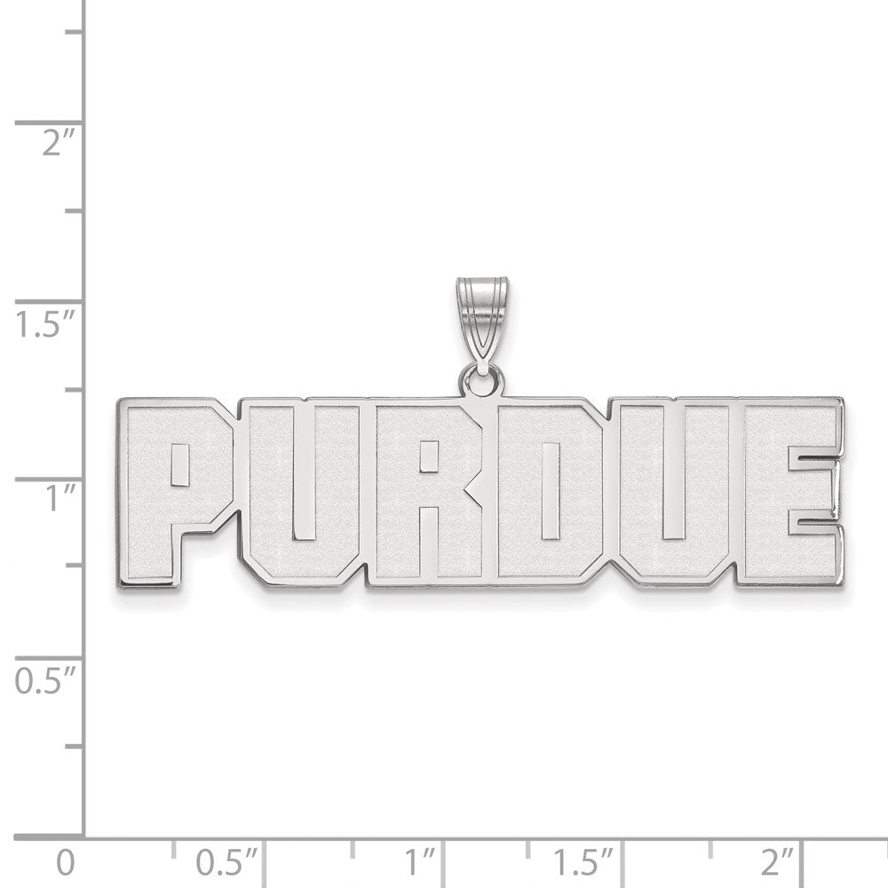 14K Weißgold Logoart Purdue University Block Type Groß Anhänger
