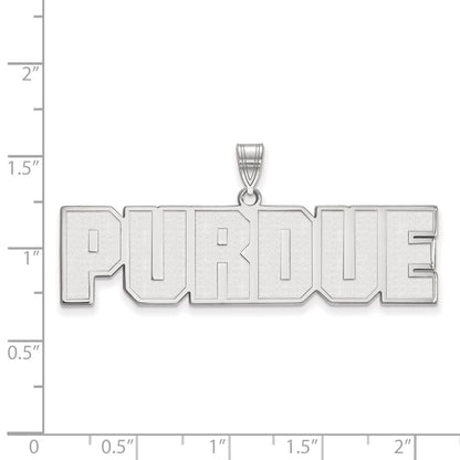 10K Weißgold Logoart Purdue University Block Type Groß Anhänger