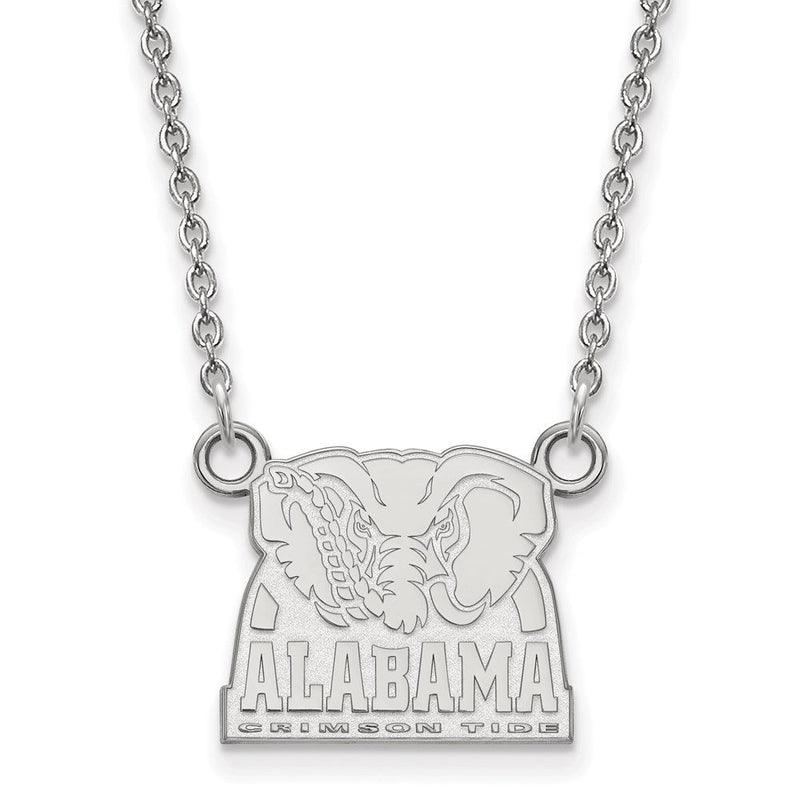 10K Weißgold Logoart University Of Alabama Elefant Klein Anhänger 18 Zoll Halskette