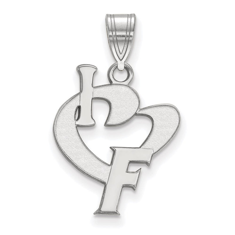 Sterlingsilber Rhodiniert Logoart University Of Florida Groß I Herz F Anhänger