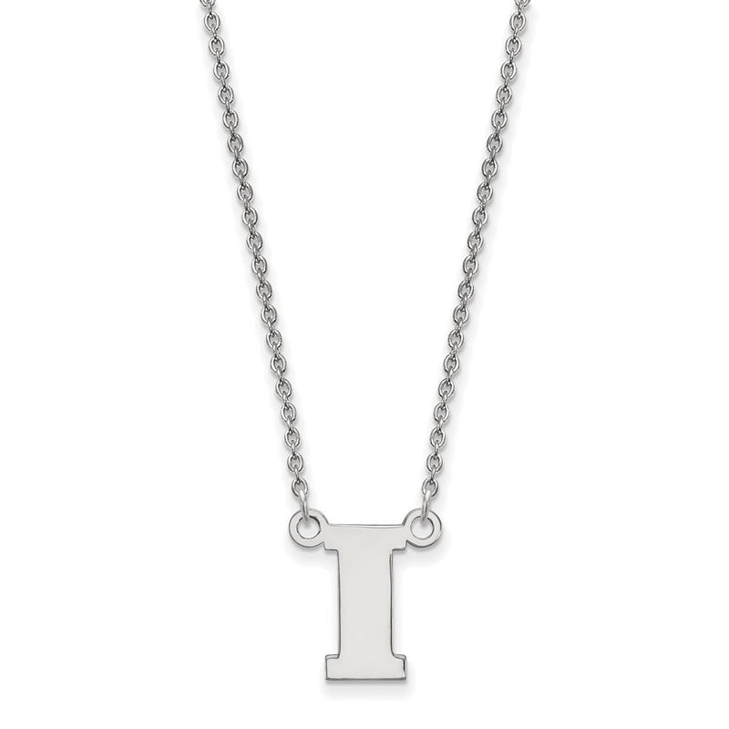 10K Weißgold Logoart University Of Iowa Buchstabe I Klein Anhänger 18 Zoll Halskette