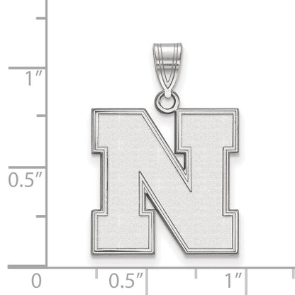 14K Weißgold Logoart University Of Nebraska Buchstabe N Groß Anhänger
