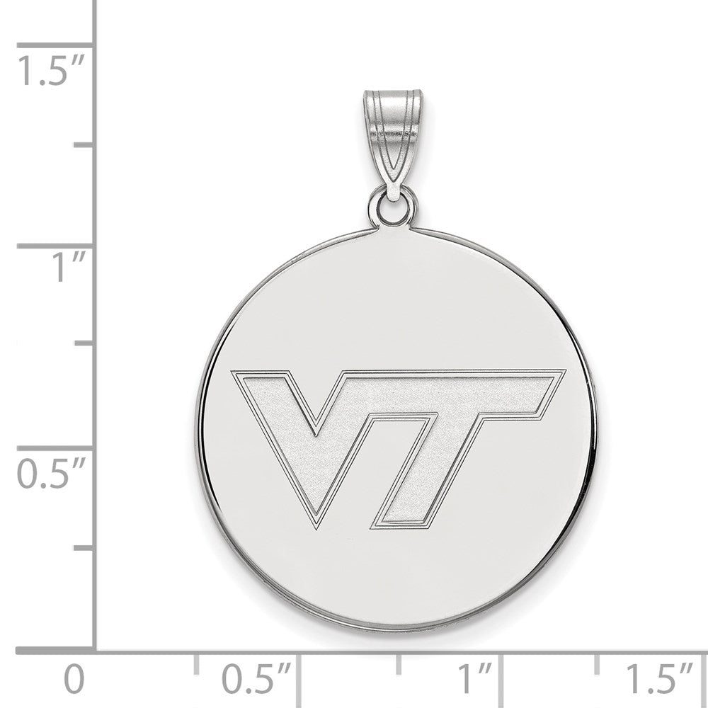 Sterlingsilber Rhodiniert Logoart Virginia Tech V T Extra Groß Plättchen Anhänger