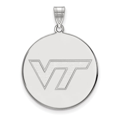 10K Weißgold Logoart Virginia Tech V T Extra Groß Plättchen Anhänger